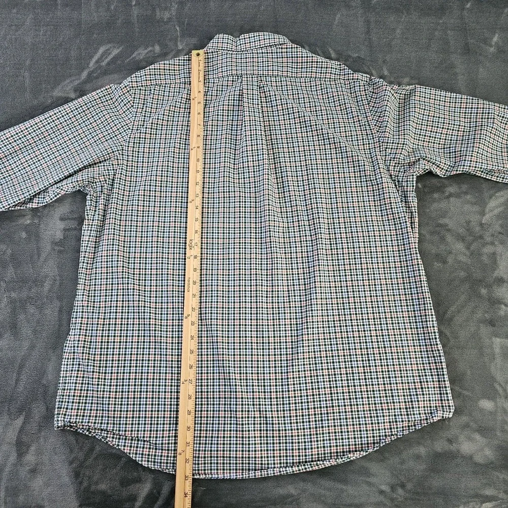 POLO RALPH LAUREN Shirt Men's 2XL Plaid Oxford 100% Cotton Stretch Classic